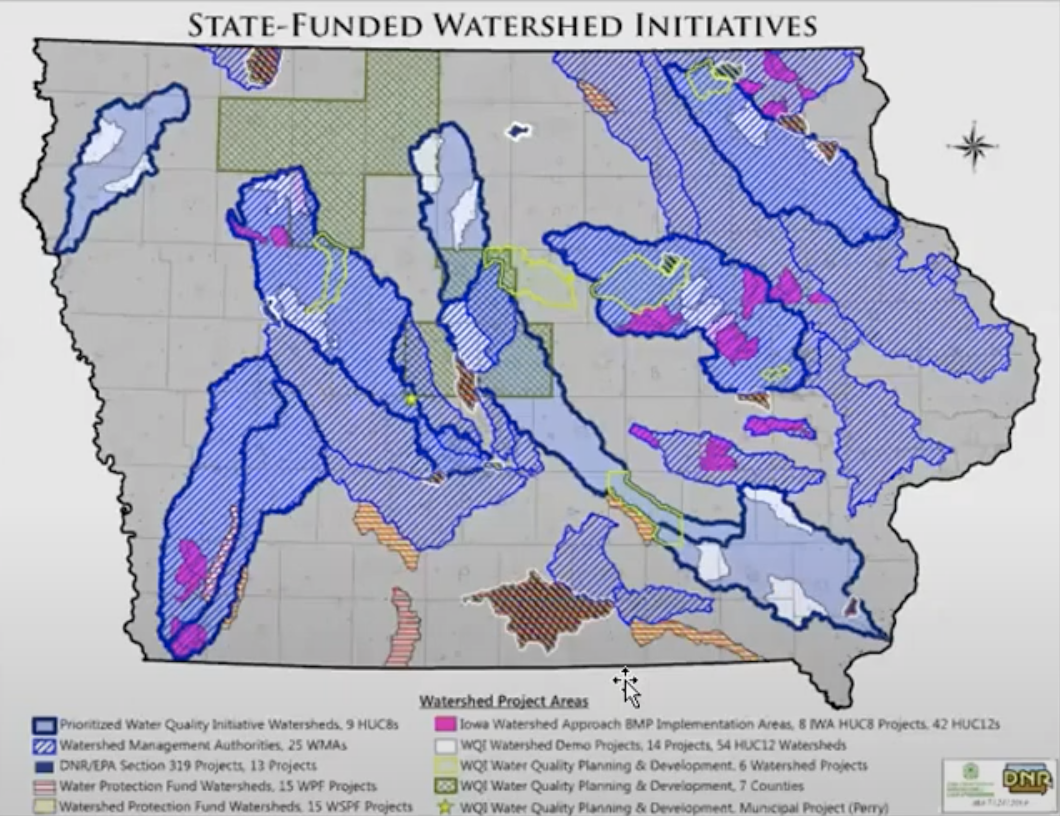 State Funded Watershed Initiatives Map | Iowa Agriculture Water Alliance